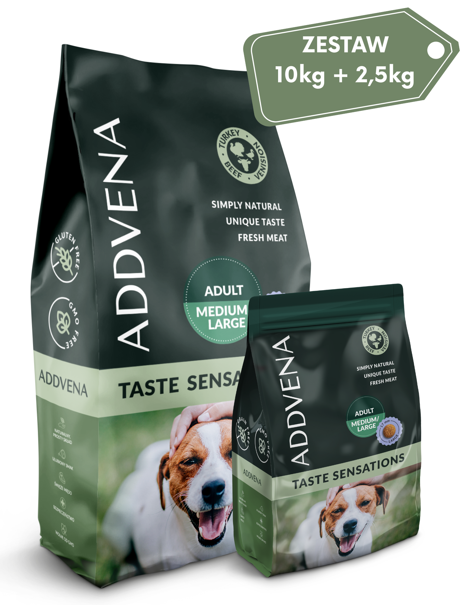 TASTE SENSATIONS dla dorosłych psów średnich i dużych ras 10+2,5kg ZESTAW
