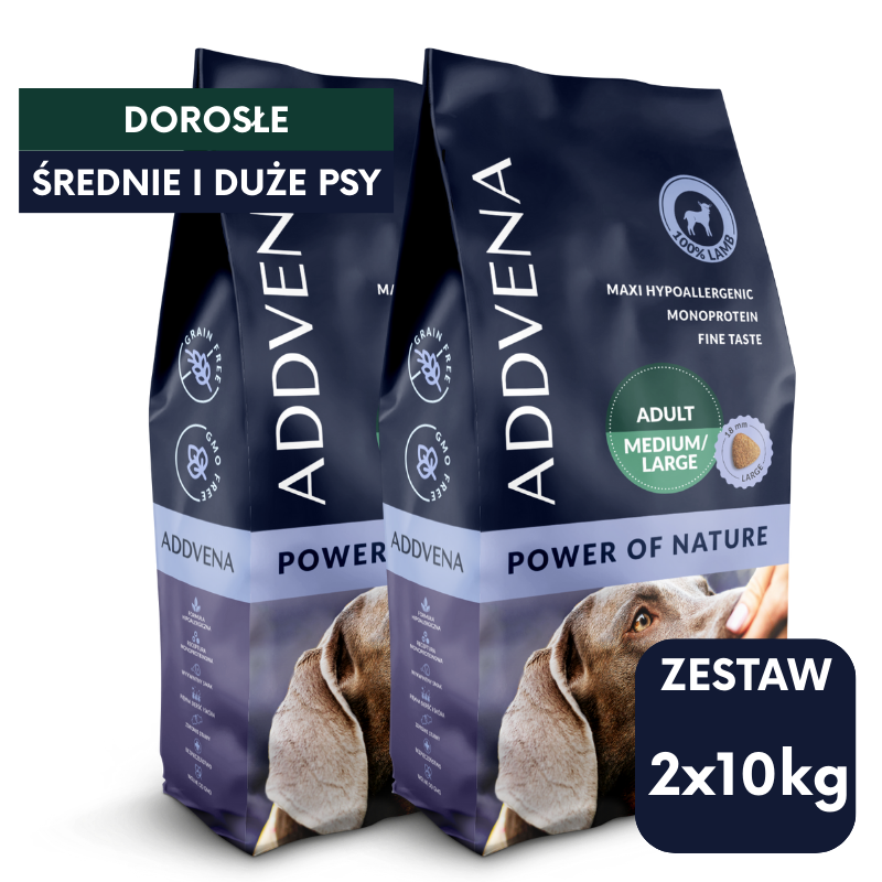 POWER OF NATURE dla dorosłych psów średnich i dużych ras 10+10kg ZESTAW
