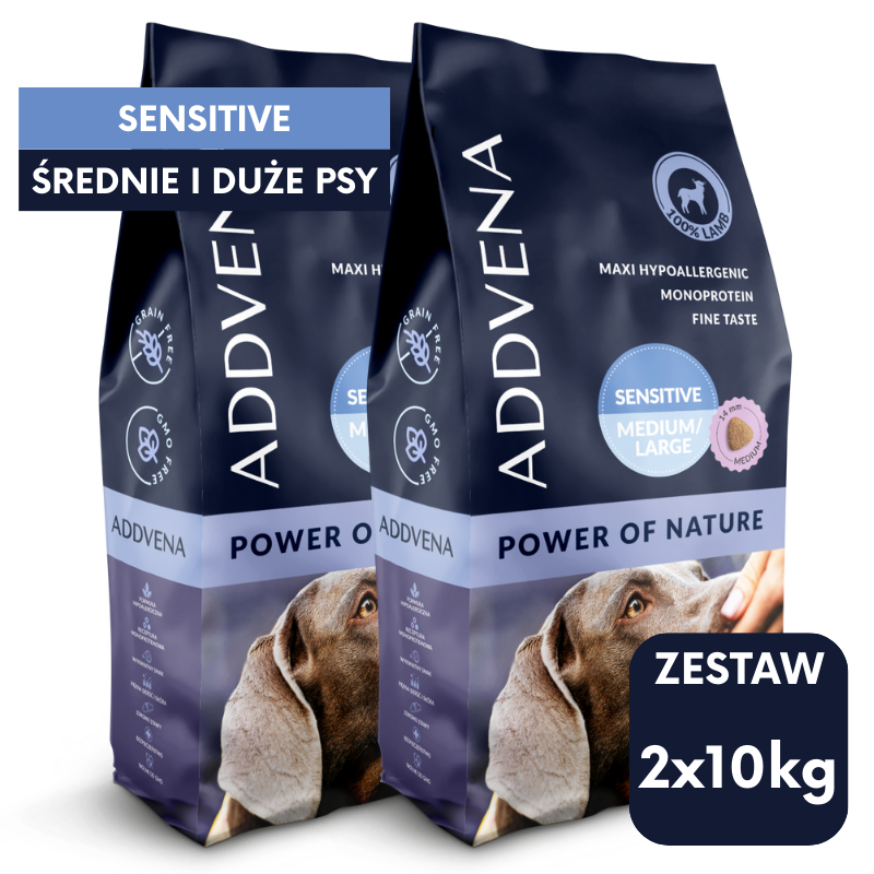 POWER OF NATURE Sensitive dla psów wrażliwych średnich i dużych ras 10+10kg ZESTAW